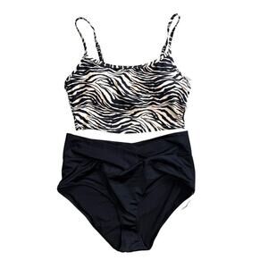 Aerie Scoop Bikini Top Large + Crossover High Waisted Bikini Bottom XL NWT